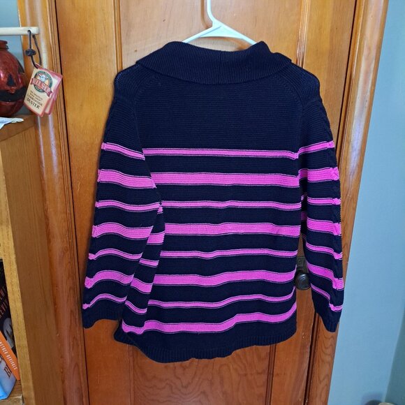 Talbots Pink and navy striped sweater 2X - Picture 3 of 5